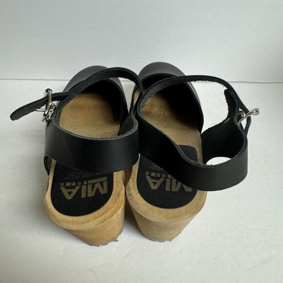 Mia Womens Abba Clog Black Leather Size EU39 M US9 - Picture 4 of 6